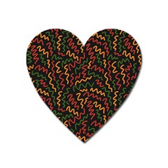 Ethiopian Inspired Doodles Abstract Magnet (heart) by ConteMonfreyShop