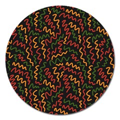 Ethiopian Inspired Doodles Abstract Magnet 5  (round) by ConteMonfreyShop