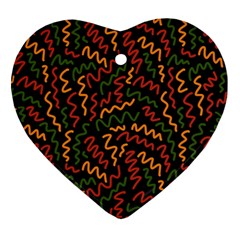 Ethiopian Inspired Doodles Abstract Heart Ornament (two Sides) by ConteMonfreyShop