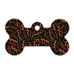 Ethiopian inspired doodles abstract Dog Tag Bone (Two Sides) Back