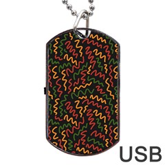 Ethiopian Inspired Doodles Abstract Dog Tag Usb Flash (two Sides) by ConteMonfreyShop