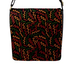 Ethiopian Inspired Doodles Abstract Flap Closure Messenger Bag (l) by ConteMonfreyShop