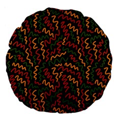 Ethiopian Inspired Doodles Abstract Large 18  Premium Flano Round Cushion  by ConteMonfreyShop