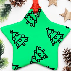 Tree With Ornaments Green Ornament (star) by TetiBright