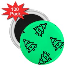 Tree With Ornaments Green 2 25  Magnets (100 Pack)  by TetiBright