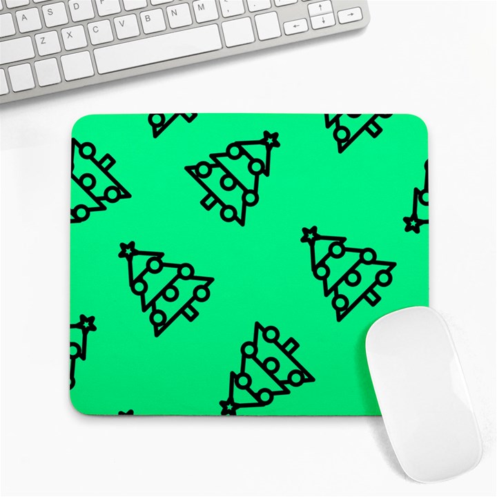 Tree With Ornaments Green Large Mousepads