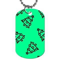 Tree With Ornaments Green Dog Tag (two Sides) by TetiBright