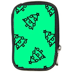 Tree With Ornaments Green Compact Camera Leather Case by TetiBright