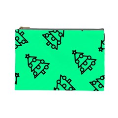 Tree With Ornaments Green Cosmetic Bag (large) by TetiBright