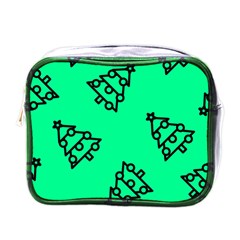 Tree With Ornaments Green Mini Toiletries Bag (one Side) by TetiBright