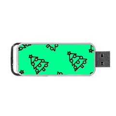 Tree With Ornaments Green Portable Usb Flash (one Side) by TetiBright