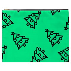 Tree With Ornaments Green Cosmetic Bag (xxxl)