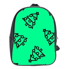 Tree With Ornaments Green School Bag (xl) by TetiBright