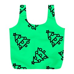 Tree With Ornaments Green Full Print Recycle Bag (l) by TetiBright