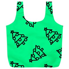 Tree With Ornaments Green Full Print Recycle Bag (xl) by TetiBright