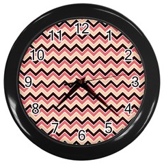 Geometric Pink Waves  Wall Clock (black) by ConteMonfreyShop