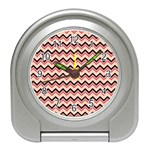 Geometric Pink Waves  Travel Alarm Clock Front