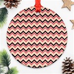 Geometric Pink Waves  Round Ornament (Two Sides) Front