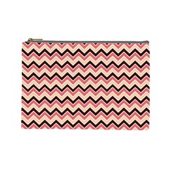 Geometric Pink Waves  Cosmetic Bag (large) by ConteMonfreyShop