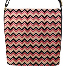 Geometric Pink Waves  Flap Closure Messenger Bag (s) by ConteMonfreyShop