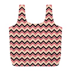 Geometric Pink Waves  Full Print Recycle Bag (l) by ConteMonfreyShop