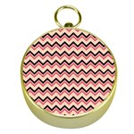 Geometric Pink Waves  Gold Compass Front