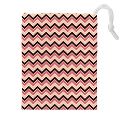 Geometric Pink Waves  Drawstring Pouch (5xl) by ConteMonfreyShop