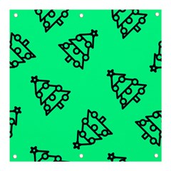 Tree With Ornaments Green Banner And Sign 3  X 3  by TetiBright