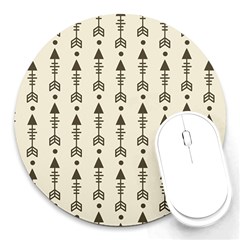 Black And Grey Arrow   Round Mousepad by ConteMonfreyShop