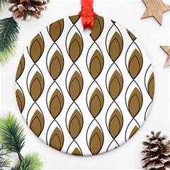 Brown Minimalist Leaves  Ornament (round) by ConteMonfreyShop