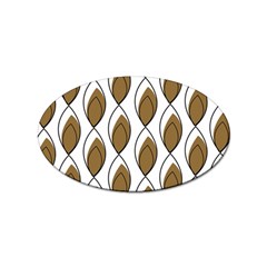 Brown Minimalist Leaves  Sticker (oval) by ConteMonfreyShop