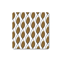 Brown Minimalist Leaves  Magnet (square) by ConteMonfreyShop