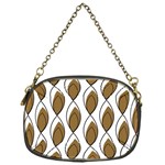 Brown Minimalist Leaves  Chain Purse (One Side) Front