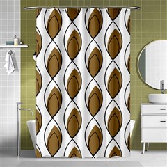 Brown Minimalist Leaves  Shower Curtain 48  X 72  (small) by ConteMonfreyShop