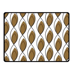 Brown Minimalist Leaves  Double Sided Fleece Blanket (small) by ConteMonfreyShop