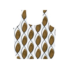 Brown Minimalist Leaves  Full Print Recycle Bag (s) by ConteMonfreyShop