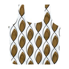 Brown Minimalist Leaves  Full Print Recycle Bag (l) by ConteMonfreyShop