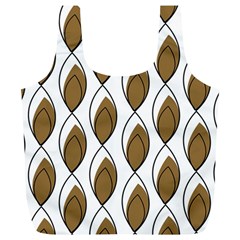 Brown Minimalist Leaves  Full Print Recycle Bag (xl) by ConteMonfreyShop