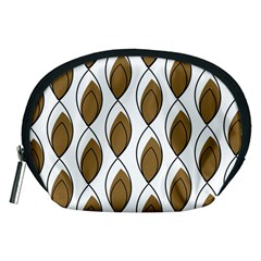 Brown Minimalist Leaves  Accessory Pouch (medium)