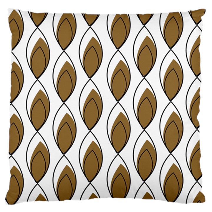 Brown Minimalist Leaves  Large Flano Cushion Case (One Side)