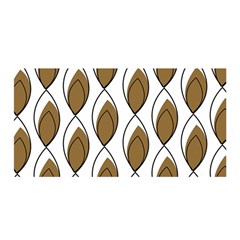 Brown Minimalist Leaves  Satin Wrap 35  X 70  by ConteMonfreyShop