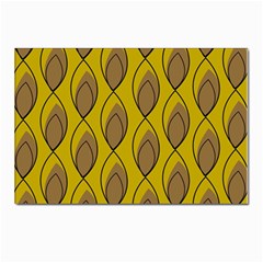 Yellow Brown Minimalist Leaves Postcard 4 x 6  (pkg Of 10) by ConteMonfreyShop