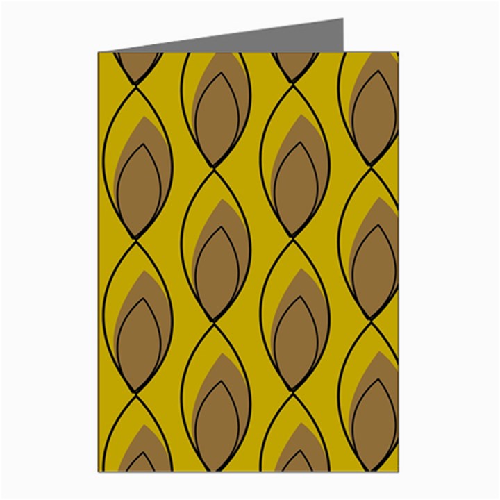 Yellow Brown Minimalist Leaves Greeting Cards (Pkg of 8)