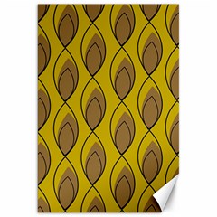 Yellow Brown Minimalist Leaves Canvas 20  X 30  by ConteMonfreyShop