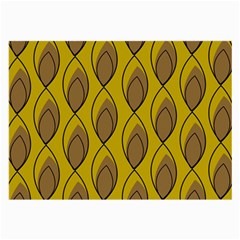 Yellow Brown Minimalist Leaves Large Glasses Cloth by ConteMonfreyShop