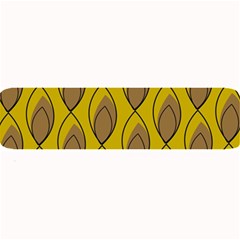 Yellow Brown Minimalist Leaves Large Bar Mat by ConteMonfreyShop