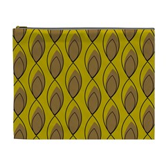 Yellow Brown Minimalist Leaves Cosmetic Bag (xl) by ConteMonfreyShop