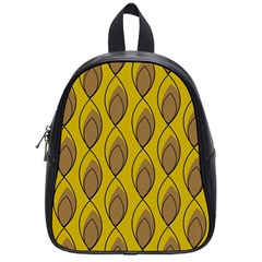 Yellow Brown Minimalist Leaves School Bag (small) by ConteMonfreyShop