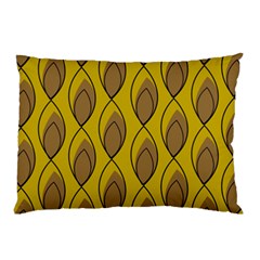 Yellow Brown Minimalist Leaves Pillow Case (two Sides) by ConteMonfreyShop