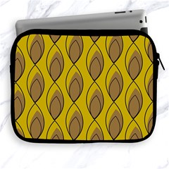 Yellow Brown Minimalist Leaves Apple Ipad Zipper Case by ConteMonfreyShop